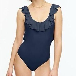J. Crew | Ruffle Scoopback One Piece Swimsuit